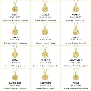 Leo Zodiac Pendant Necklace - J'ADMIRE 14K Gold Plated