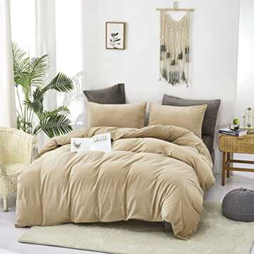 Luxlovery Velvet Comforter Set Soft Queen Bedding