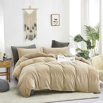 Luxlovery Velvet Comforter Set Soft Queen Bedding