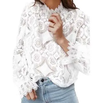 FENGQIYUNHAI Womens Casual Lace Tops - Perfect for Any Occasion