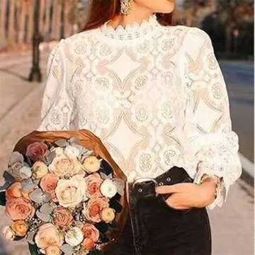 FENGQIYUNHAI Womens Casual Lace Tops - Perfect for Any Occasion