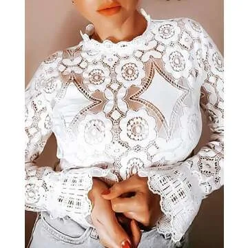 FENGQIYUNHAI Womens Casual Lace Tops - Perfect for Any Occasion