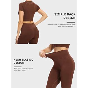 PINKSAVIOR Workout Sets for Women Two Piece Outfits Seamless High Waist Leggings Yoga Crop Tops Athl...