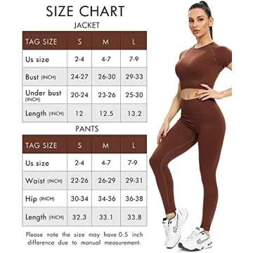 PINKSAVIOR Workout Sets for Women Two Piece Outfits Seamless High Waist Leggings Yoga Crop Tops Athletic Sports Gym Sets(P005M-Coffe