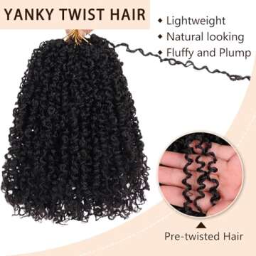 8 Inch Pre-Twisted Yanky Twist Crochet Hair - Bohemian Style