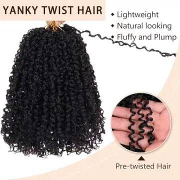 8 Inch Pre-Twisted Yanky Twist Crochet Hair - Bohemian Style