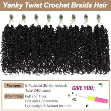 8 Inch Pre-Twisted Yanky Twist Crochet Hair - Bohemian Style