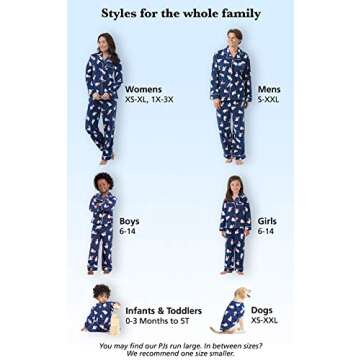 PajamaGram Family Matching Christmas Pajamas - Fleece, Navy, Women's, XL, 16
