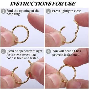 FIBO STEEL 8 Pcs 16g Cartilage Hoop Earrings Set