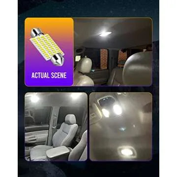LUYED 578 LED Bulb 569 211-2 212-2 41mm LED Lights Bulb for Car Interior Dome Map License Plate Courtesy Lights, Xenon White,Pack of 4