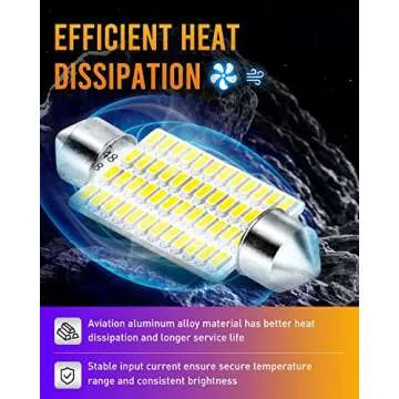 LUYED 578 LED Bulb 569 211-2 212-2 41mm LED Lights Bulb for Car Interior Dome Map License Plate Courtesy Lights, Xenon White,Pack of 4