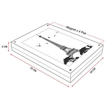 AMEITECH Acrylic Picture Frames, 4x6'' Clear Double Sided Block Set, Desktop Frameless Magnetic Photo Frame (2 Pack)