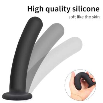 Anal Dildo Anal Plug Trainer Kit, 3 Sizes Butt Plug Training Anal Toys Silicone Dildo Black Dildo wi...