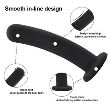 Anal Dildo Anal Plug Trainer Kit, 3 Sizes Butt Plug Training Anal Toys Silicone Dildo Black Dildo with Strong Suction Cup Prostate Vaginal G Spot Sex Toys for Men and Women (Black)