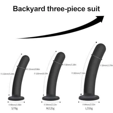 Anal Dildo Anal Plug Trainer Kit, 3 Sizes Butt Plug Training Anal Toys Silicone Dildo Black Dildo with Strong Suction Cup Prostate Vaginal G Spot Sex Toys for Men and Women (Black)