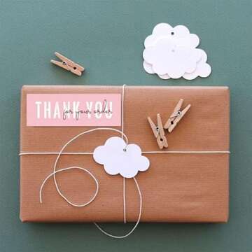 OMGREI 1x3 Inch Thank You for Your Order Stickers, Pink Thank You Stickers Small Business, Packaging for Small Business, Order, Decoration, Gifts, 2Roll with 240 Labels (Pink 01)