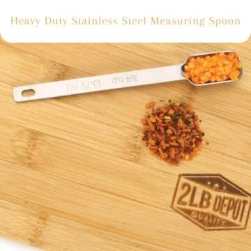 2lbDepot 3/4 Teaspoon Measuring Spoon tsp Heavy-Duty Stainless Steel Metal, Narrow, Long Handle Fits in Spice Jar, Single Three Quarter ¾ Tea Spoon