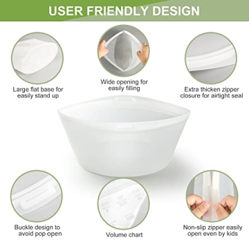 SPLF Reusable Silicone Food Storage Bags 6-Pack