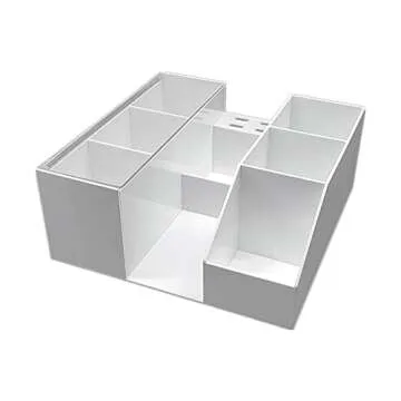 Eyelash Beauty Organizer, Acrylic Eyelash Grafting Tool Storage Beauty Tool W/Tweezers Holder Display Boxes for Home Eyelash Salon (White)