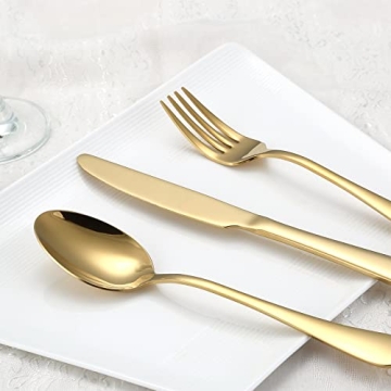 Aisoso 20-Piece Gold Silverware Set for Elegant Dining