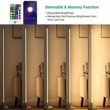 EDISHINE 57.5" LED Corner Floor Lamp with Remote Control