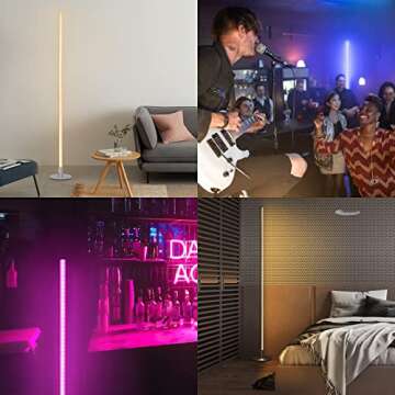 EDISHINE 57.5" LED Corner Floor Lamp with Remote Control