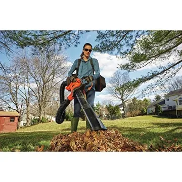 BLACK+DECKER Electric Leaf Blower, Leaf Vacuum and Mulcher 3 in 1, 250 mph Airflow, 400 cfm Delivery Power, Reusable Bag Included, Corded (BEBL7000)