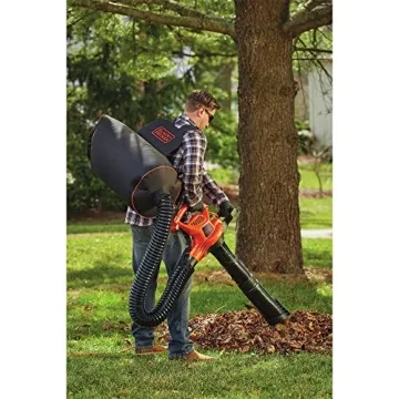 BLACK+DECKER Electric Leaf Blower, Leaf Vacuum and Mulcher 3 in 1, 250 mph Airflow, 400 cfm Delivery Power, Reusable Bag Included, Corded (BEBL7000)