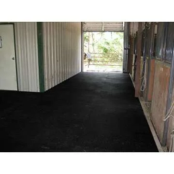 American Floor Mats - Horse/Stable Mats - Heavy Duty Stall Mats - Thick, Durable Rubber Flooring Solid Black 3/8" Thick - 3' x 4' Mat
