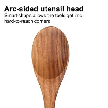 14 Inch Large Wooden Spoon - Nonstick Teak Kitchen Utensil