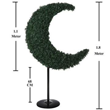 6FT Lighted Crescent Moon Eid Tree for Festive Occasions