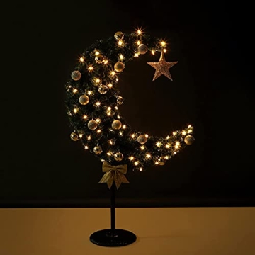 6FT Lighted Crescent Moon Eid Tree for Festive Occasions