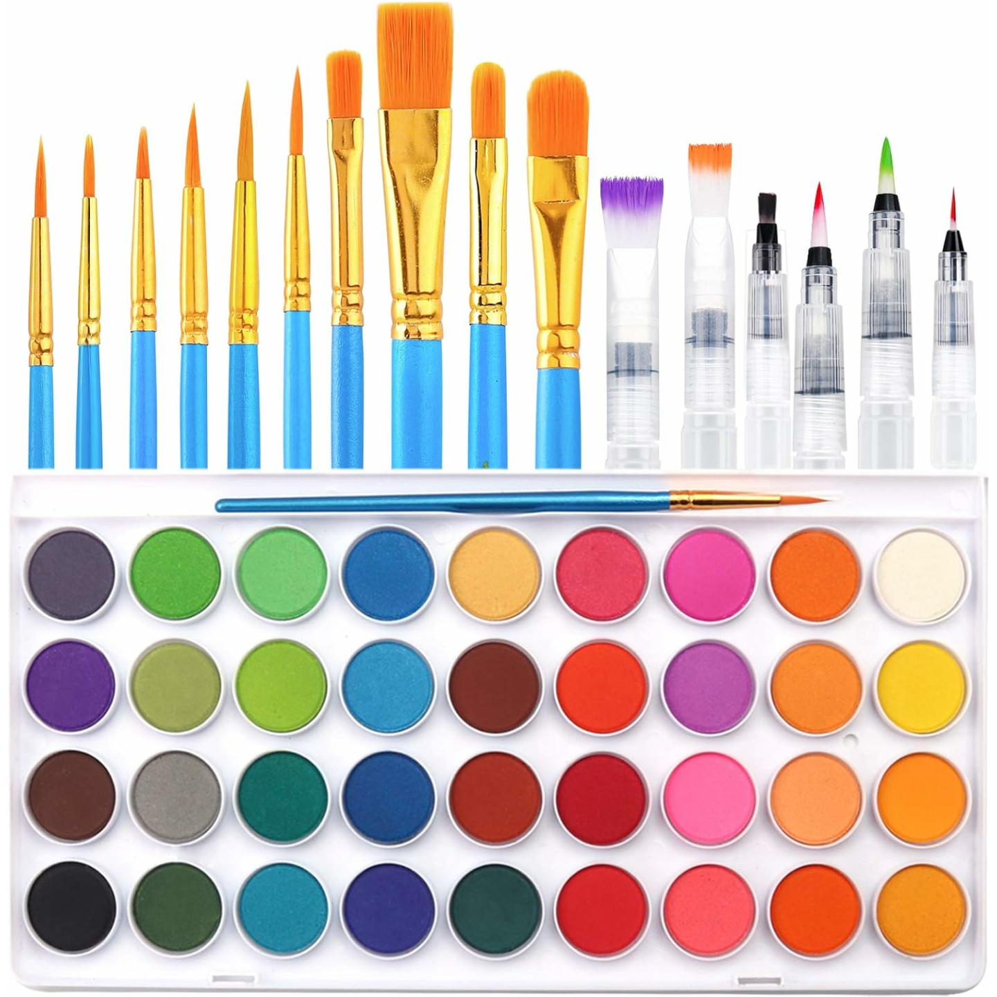 AROIN 36 Color Watercolor Set with Brushes