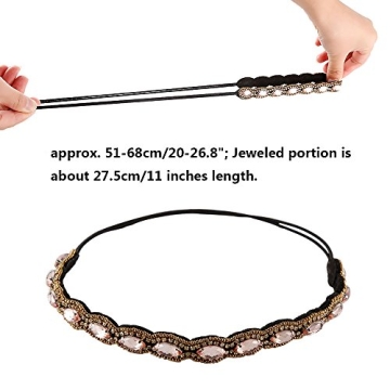 5Pcs Rhinestone Beaded Hairbands Women Fashion Accessory
