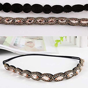 5Pcs Rhinestone Beaded Hairbands Women Fashion Accessory