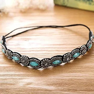 5Pcs Rhinestone Beaded Hairbands Women Fashion Accessory