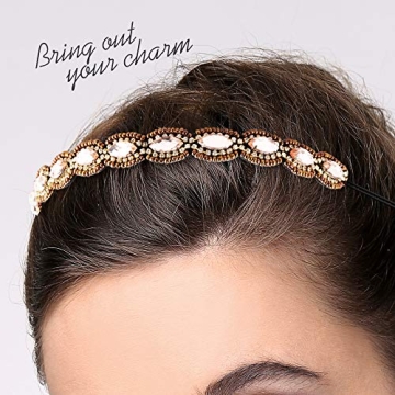 5Pcs Rhinestone Beaded Hairbands Women Fashion Accessory