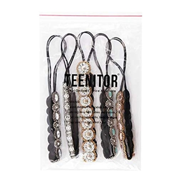 5Pcs Rhinestone Beaded Hairbands Women Fashion Accessory