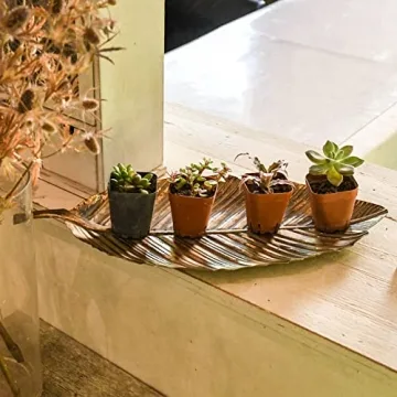 Vintage Iron Gold Leaf Tray for Home Decor and Gifts