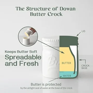 DOWAN Butter Crock for Spreadable Soft Butter