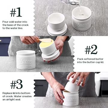 DOWAN Butter Crock for Spreadable Soft Butter
