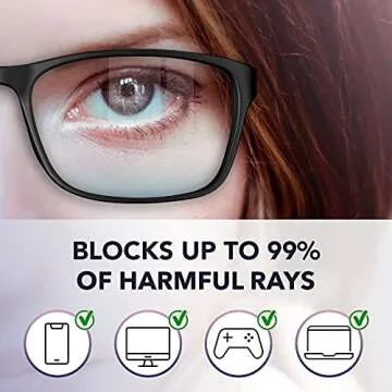 Stylish Blue Light Blocking Glasses for Women or Men - Ease Computer and Digital Eye Strain, Dry Eye...