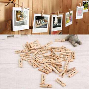 Mini Clothespins Craft Boutique - 200 Natural Wood Pins