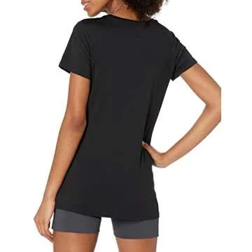 Amazon Essentials Women's Tech Stretch Short-Sleeve Crewneck T-Shirt (Available in Plus Size), Pack of 2, Black, X-Small