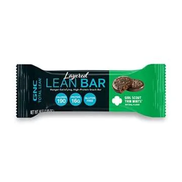 GNC Total Lean Layered Lean Bar | Hunger Satisfying - High Protein Snack Bar | Girl Scout Thin Mints - 9 Bars