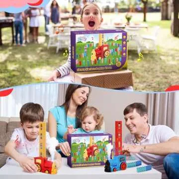 Skirfy Birthday Gift Kids Toys Dominoes Train Set - 160PCS Domino Blocks Set Automatically Run with ...