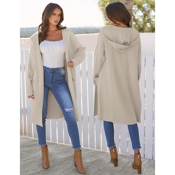 Cozy MEROKEETY Long Hooded Cardigan for Chic Style