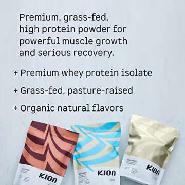 Kion Clean Protein | Grass-Fed & Pasture-Raised Whey Isolate Protein Powder | Rich Chocolate | 30 Servings