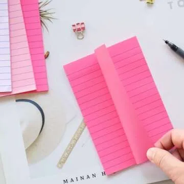 4X6 Lined Sticky Notes - Durable & Colorful Memo Pads