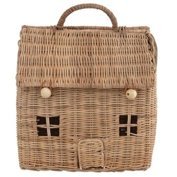 Stylish Hand-Woven Rattan Basket for Storage and Decor